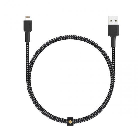 AUKEY BAL3B MFI Lightning 8 pin Sync and Charging Braided Cable 1.2m-Black - كابل
